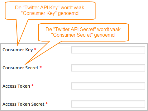 Twitter API Key, API Secret, Access Token en Access Token Secret