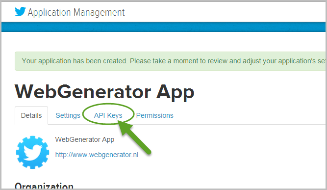 ga naar api keys