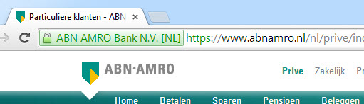 HTTPS-beveiliging ABN Amro website